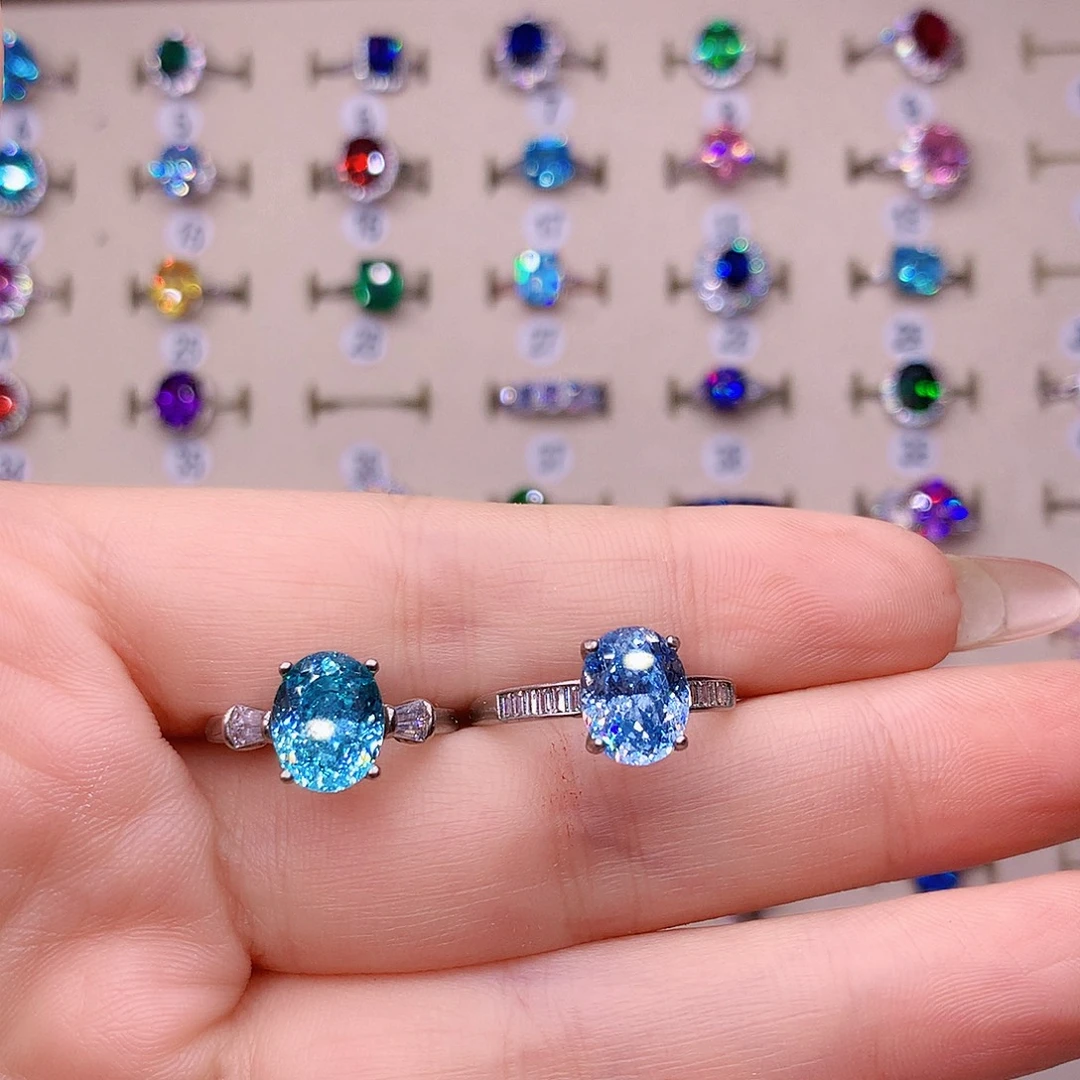 银S925镶嵌戒指碧玺