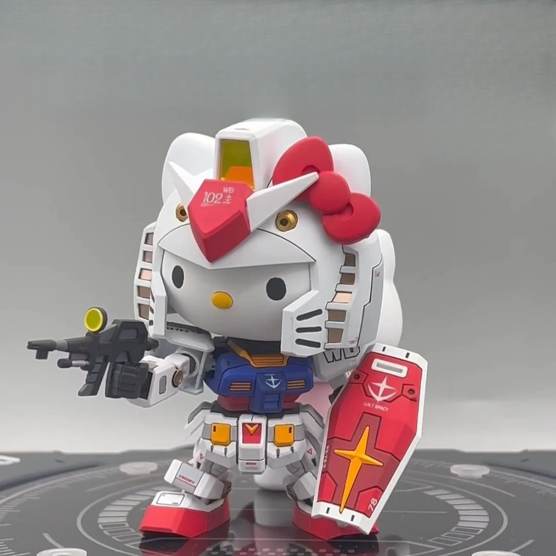 新品萌闪EX元祖凯蒂猫联名款Hello Kitty扎古网红高模型玩具A