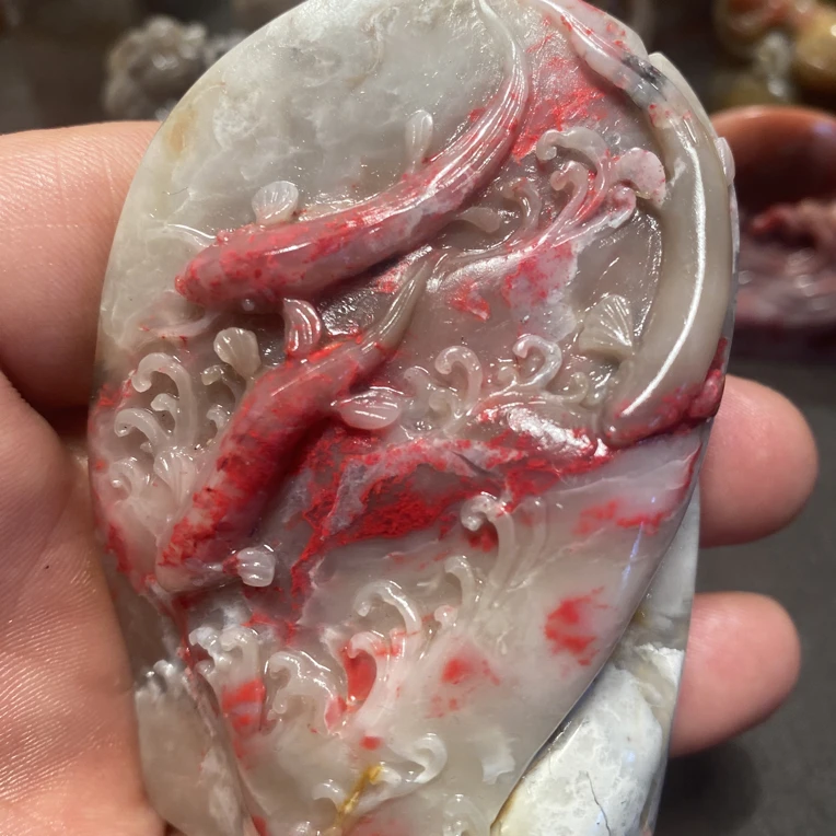 冻地血色浓郁艳丽鸡血石印章