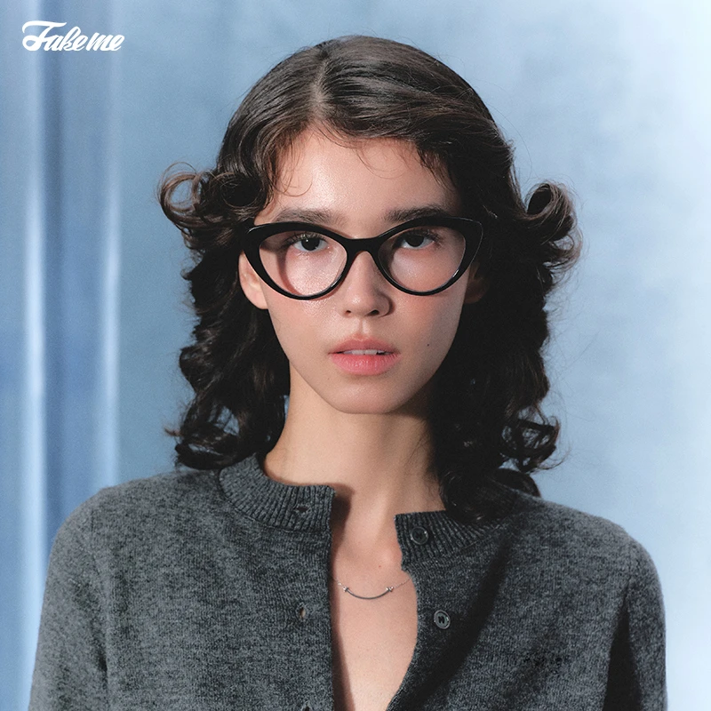 Fakeme（达人专属）中国限定春夏猫眼复古缅因猫光学镜架highkey