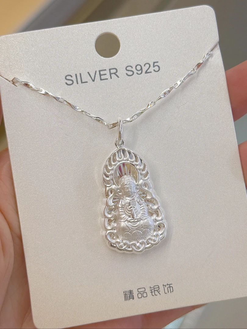 坠链均925银 S925银 佛面项链 保平安发财！！