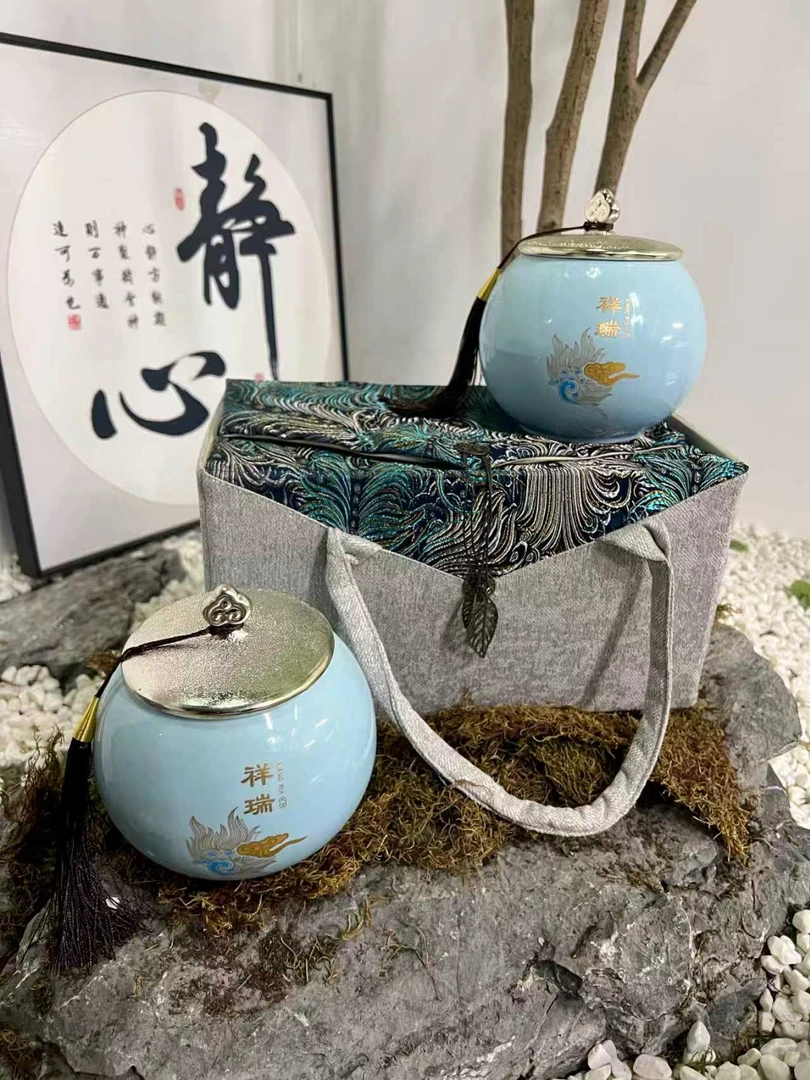 【老白茶-双陶罐布艺礼盒】白茶茶叶礼盒送人送礼