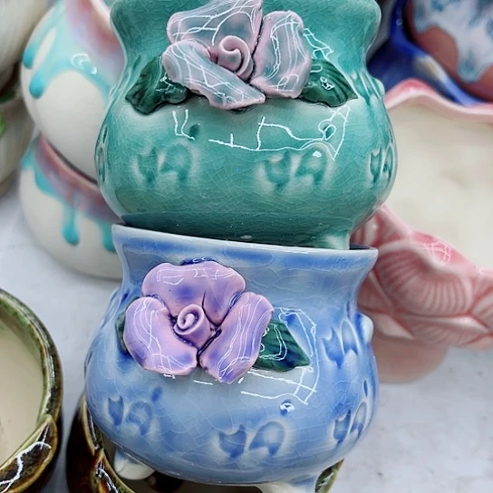 多肉绿植陶瓷花盆9.9包邮