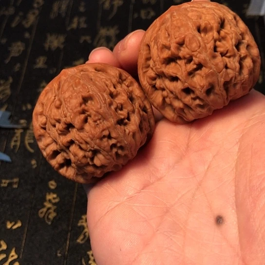 I***e文玩核桃把件水龙纹43mm