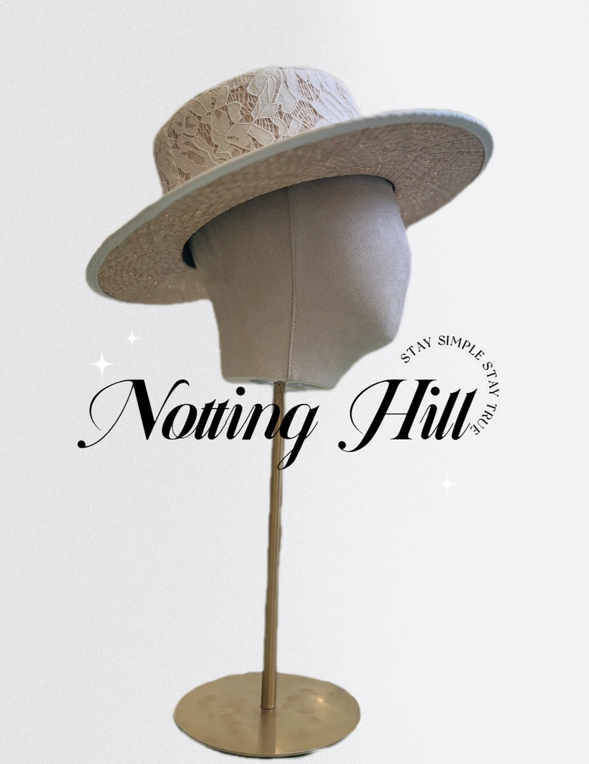 度假遮阳蕾丝平顶帽