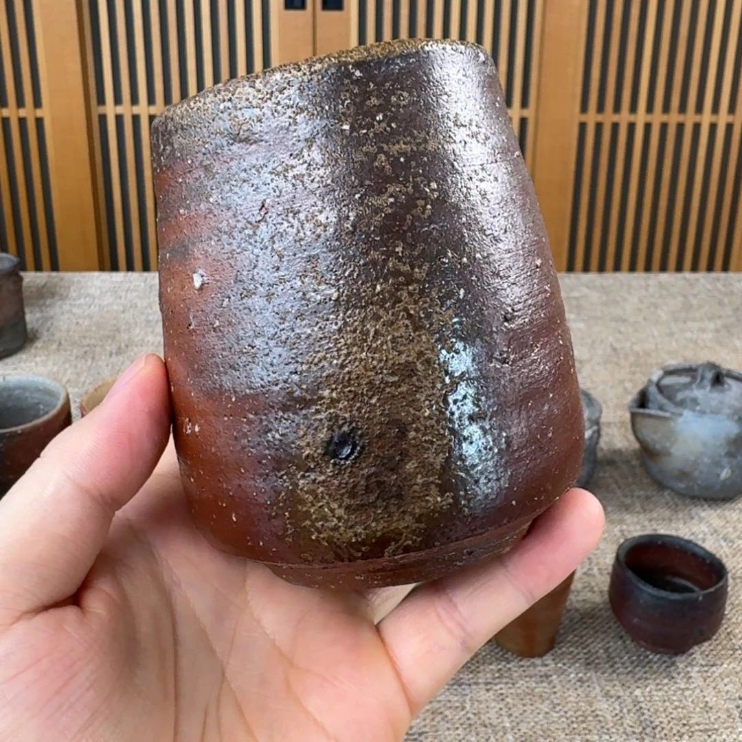 中村六郎 备前烧水杯