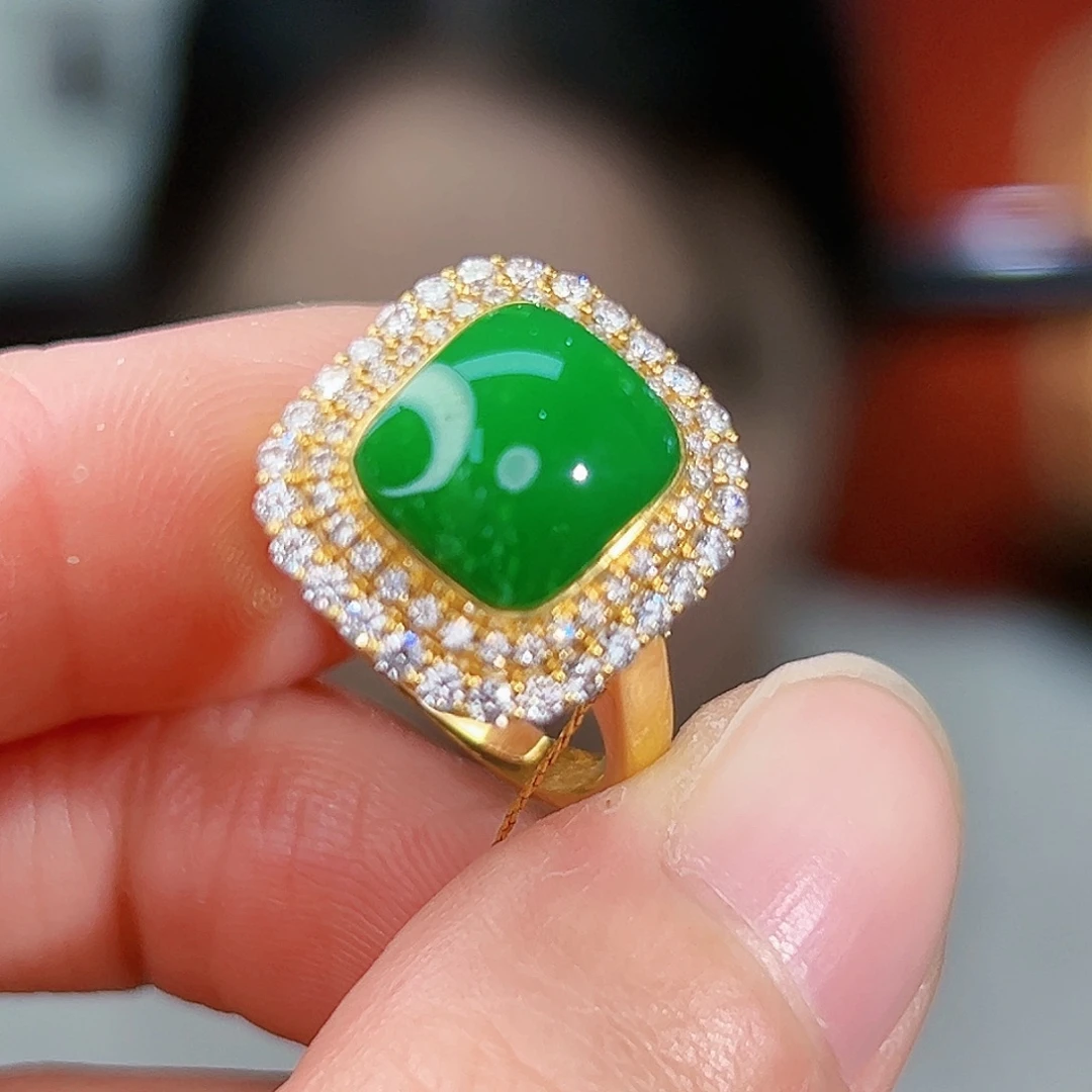 绿松石18K金镶嵌珠宝奇石