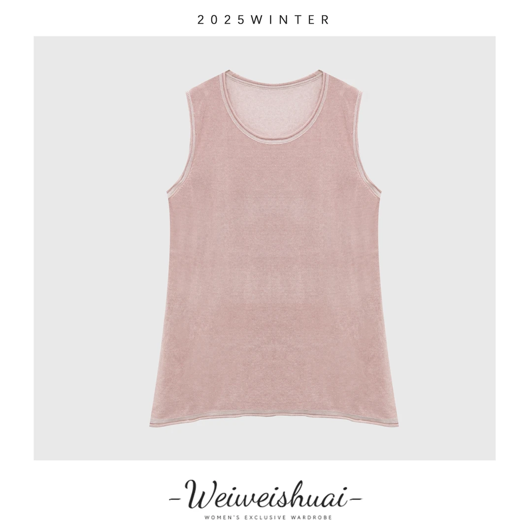 【薇姐服饰】夏季女士简约百搭圆领纯色无袖休闲打底针织背心5279