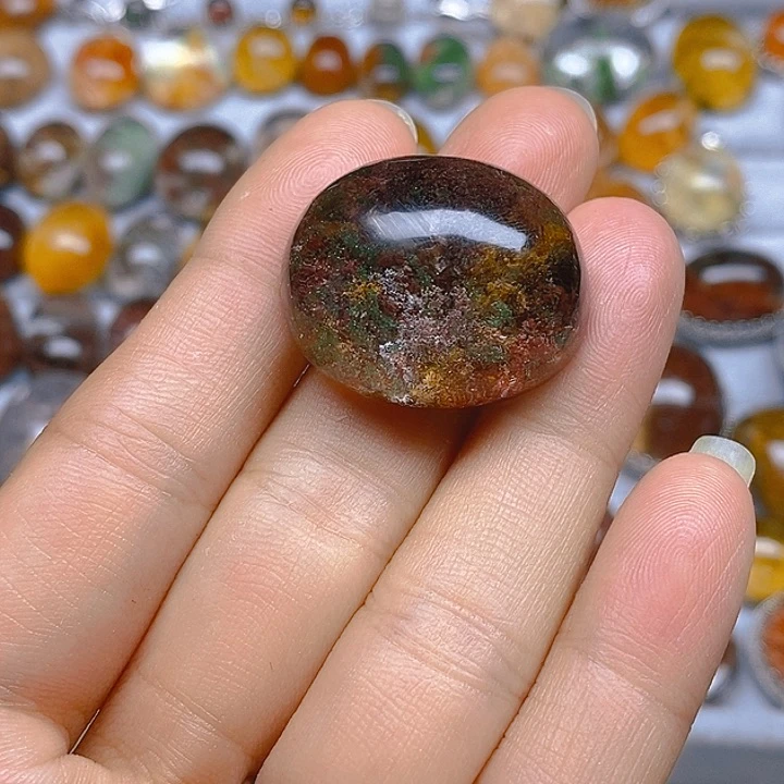 天然幽灵蛋面V孔打孔不退货未镶嵌水晶?****?