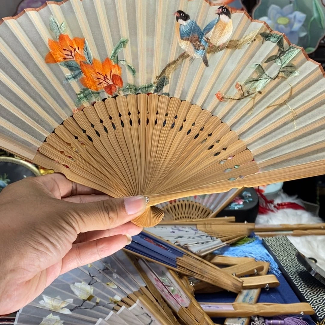 刺绣海*手工刺绣扇子