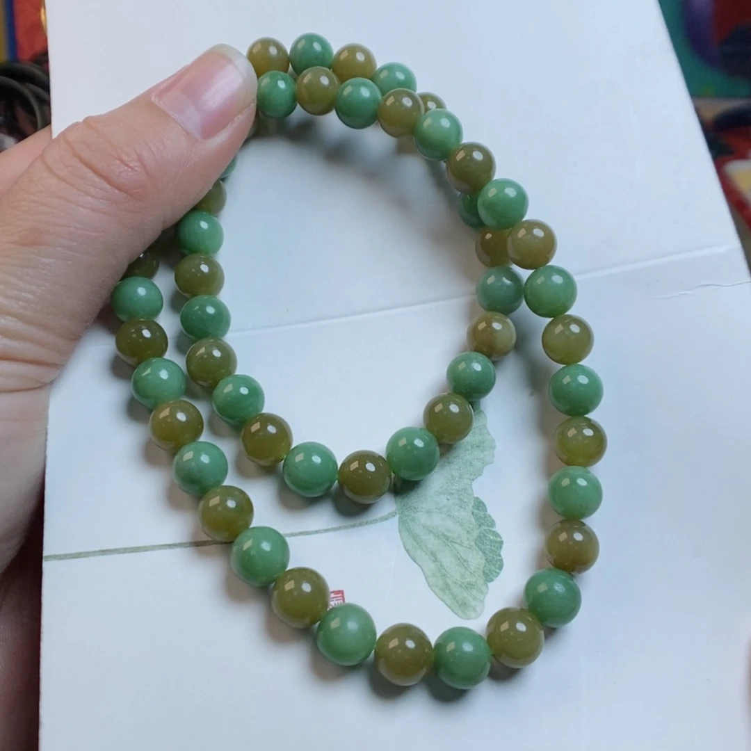 和田玉手链未镶嵌黑羊洞