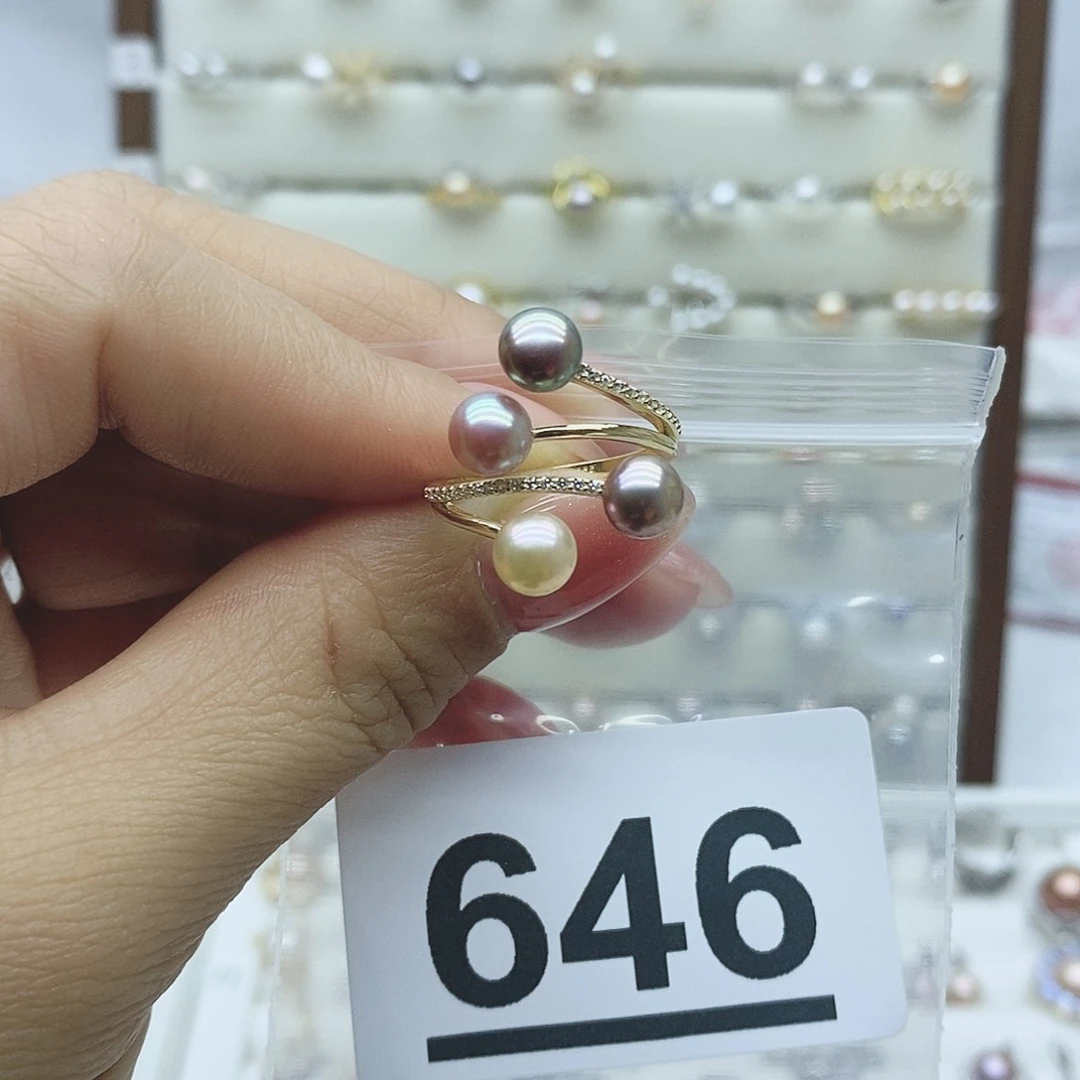 淡水珍珠戒指银S925镶嵌东**逛646