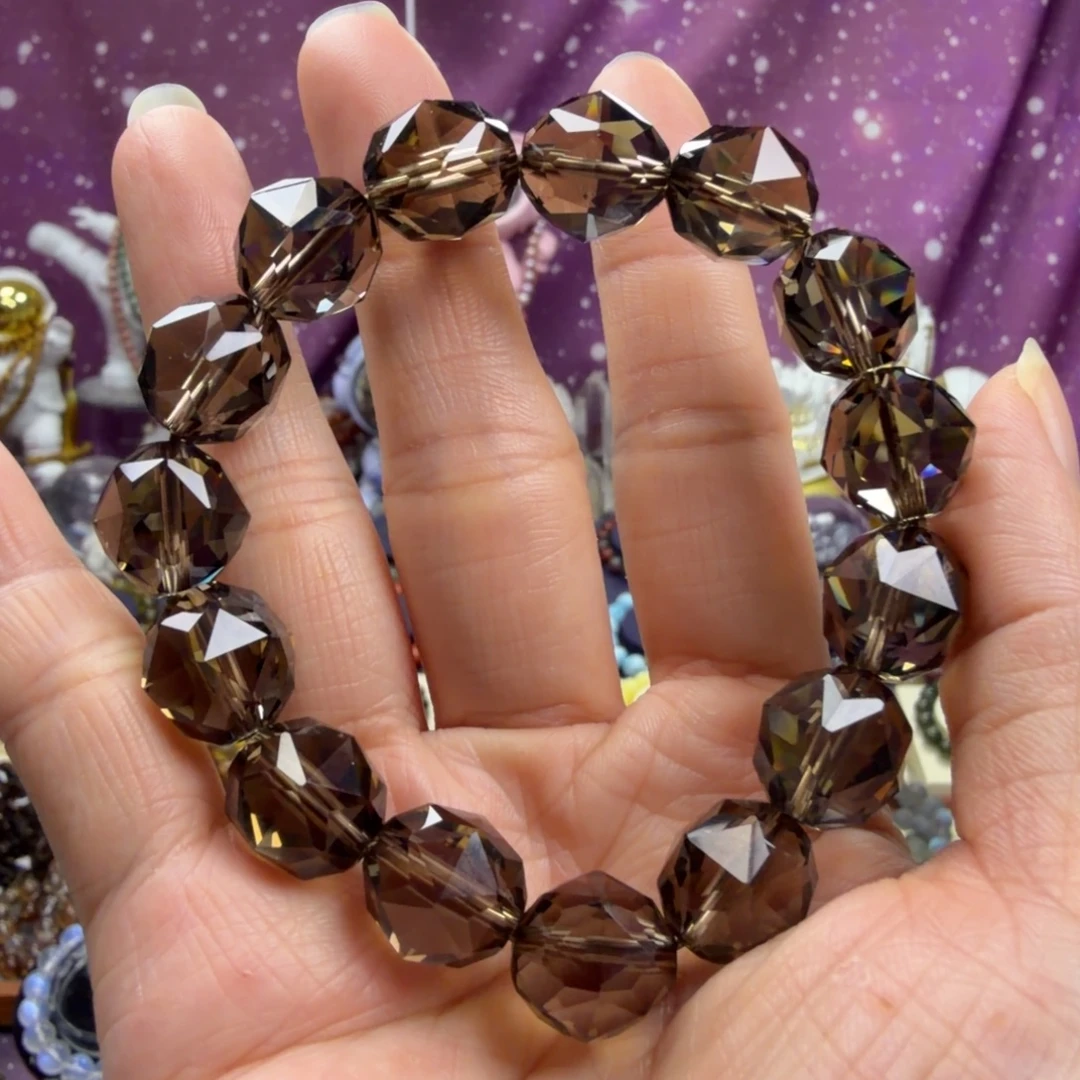 手串水晶未镶嵌茶晶钻切手串