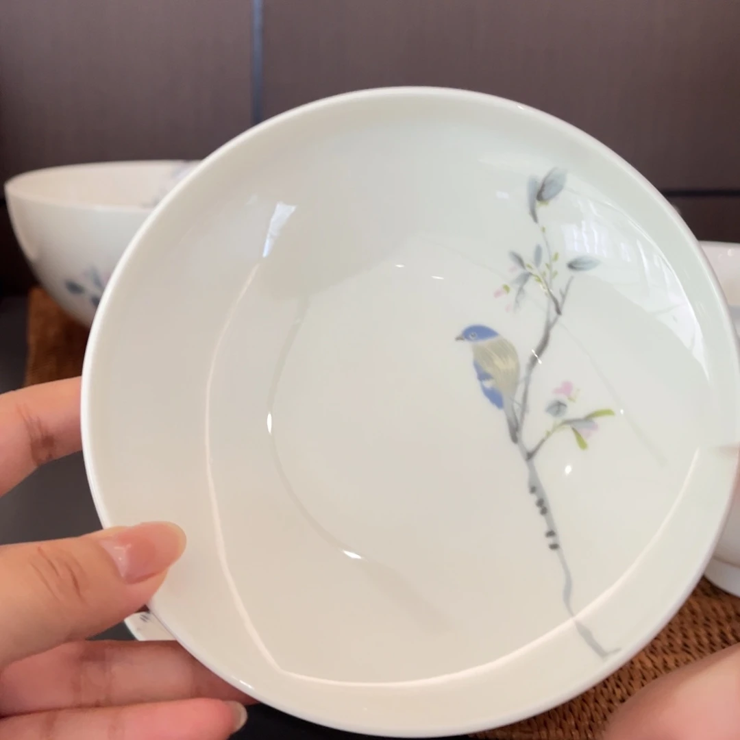 瓷片春风和雀14cm家和盘