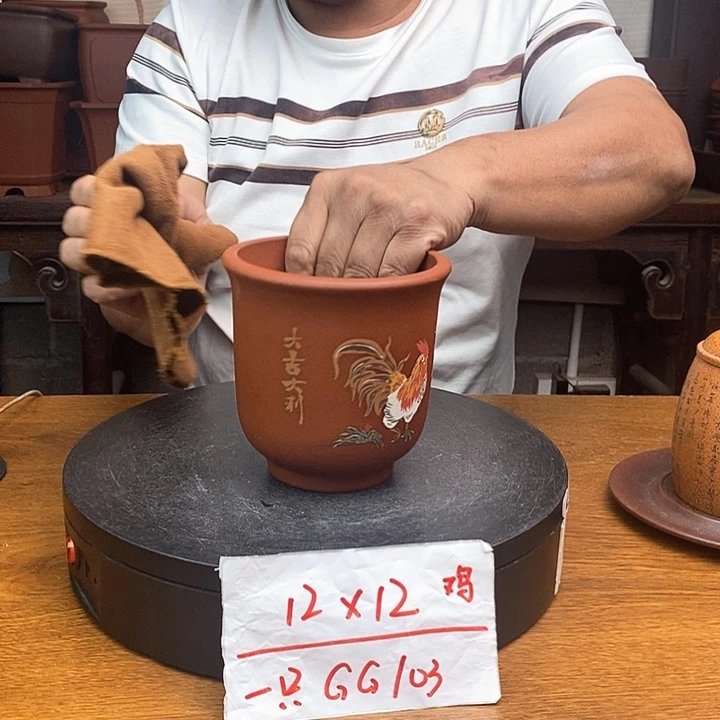 紫砂花盆货号一只GG103