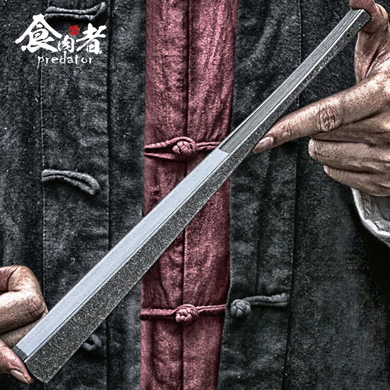 食肉者古风钛合金折扇子七八九寸金属武术便携太极功夫中国风男礼