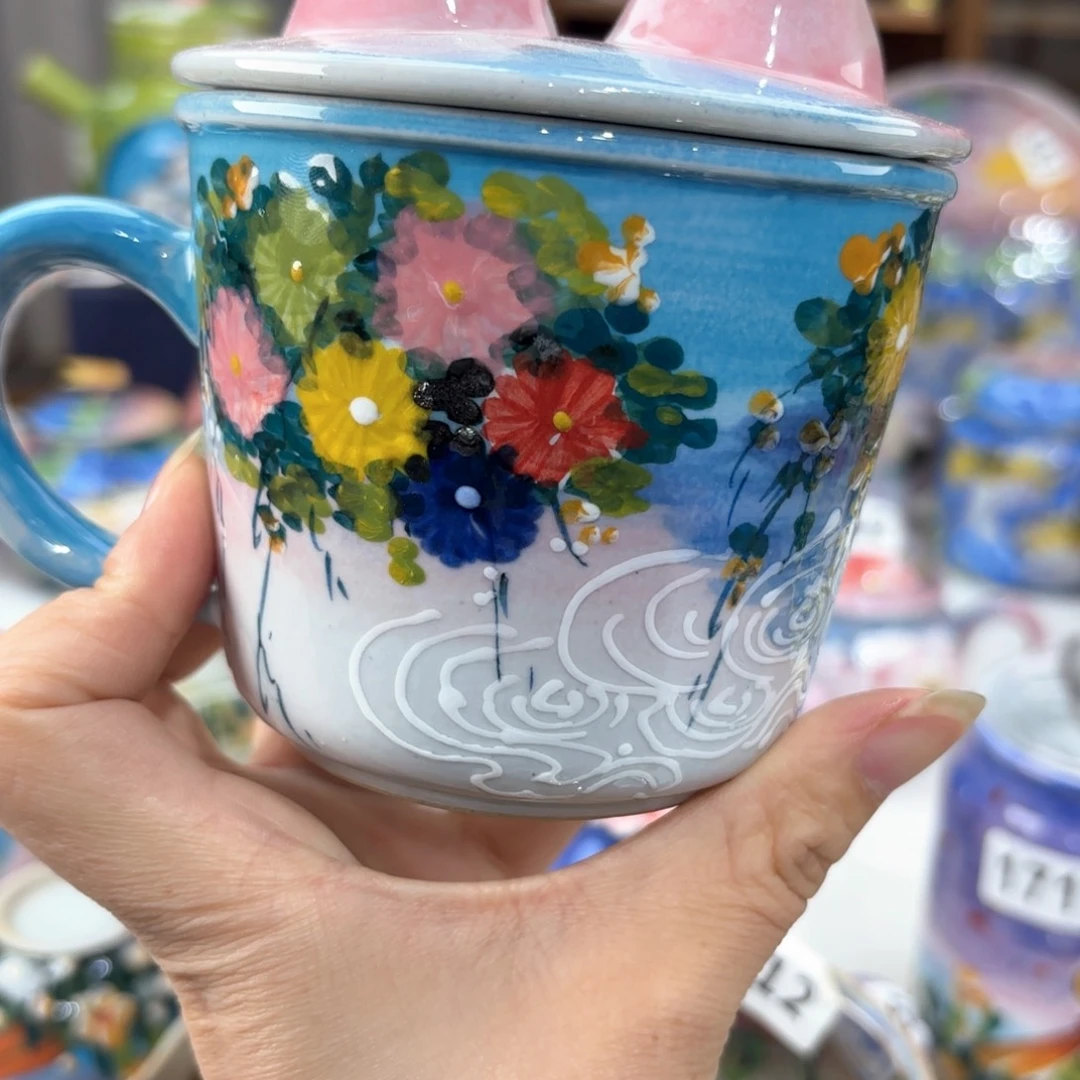 景德镇手绘高温釉下彩陶瓷茶具