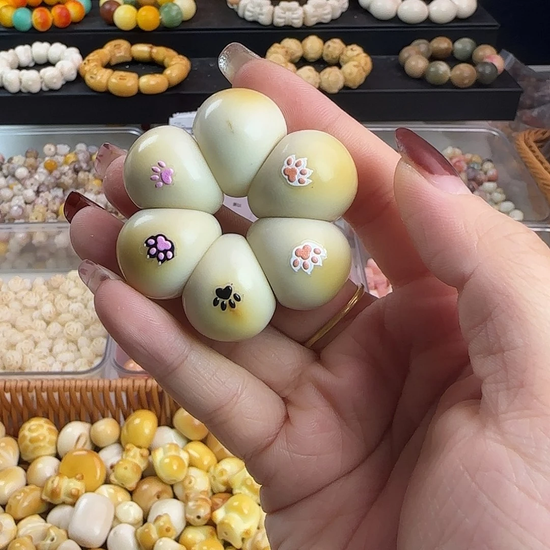 菩提根/象牙果手串微瑕牙果卡22炭烤山竹手捻1个