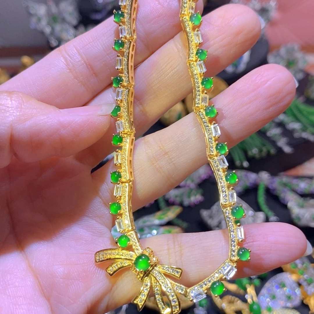 吊坠(不含链)银S925镶嵌翡翠