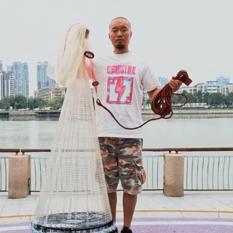 3米高6米直径新手入门款花边大飞盘送包撒网捕鱼渔网鱼网