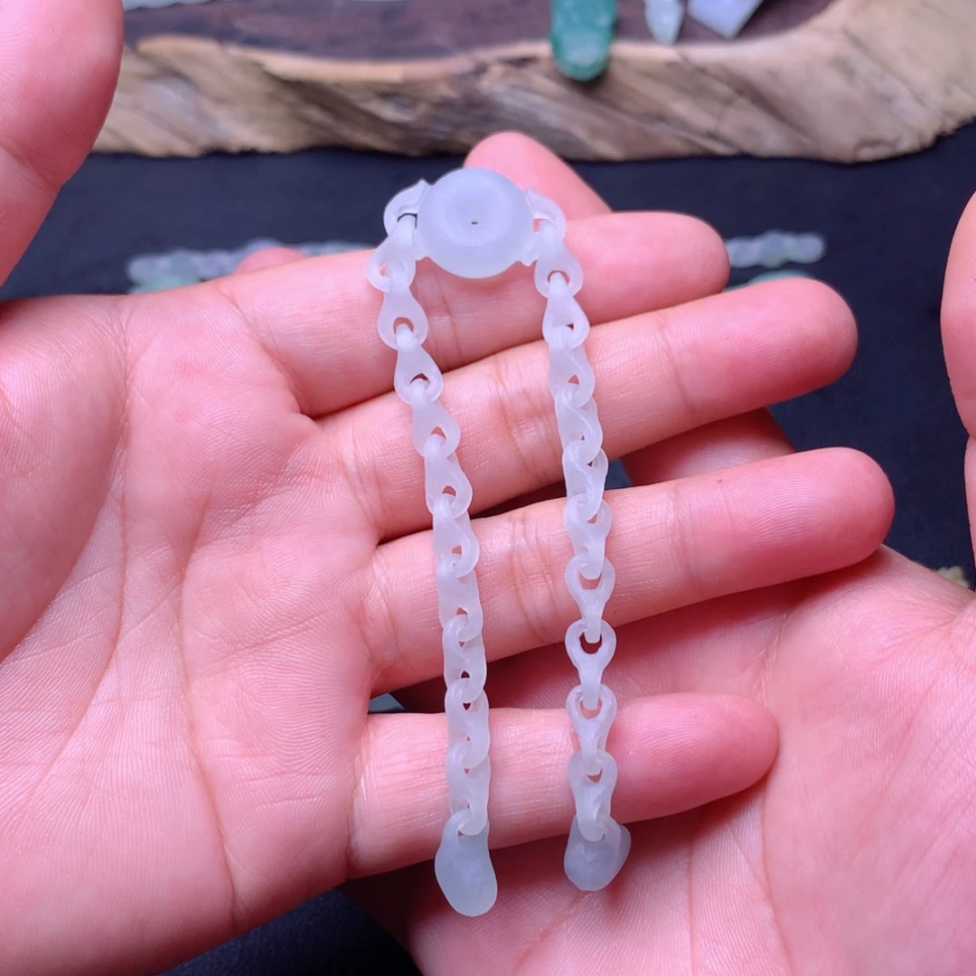 定制翡翠未镶嵌蔷***强手链
