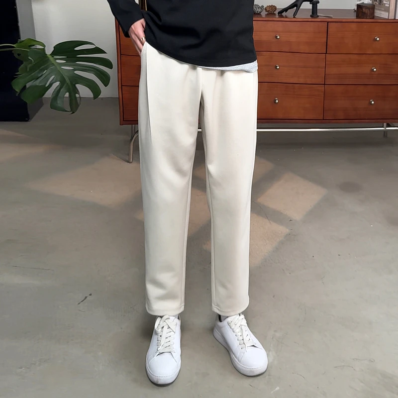 隐烈裁片休闲裤定制斜纹肌理质感微锥百搭直通西裤春秋垂感长裤