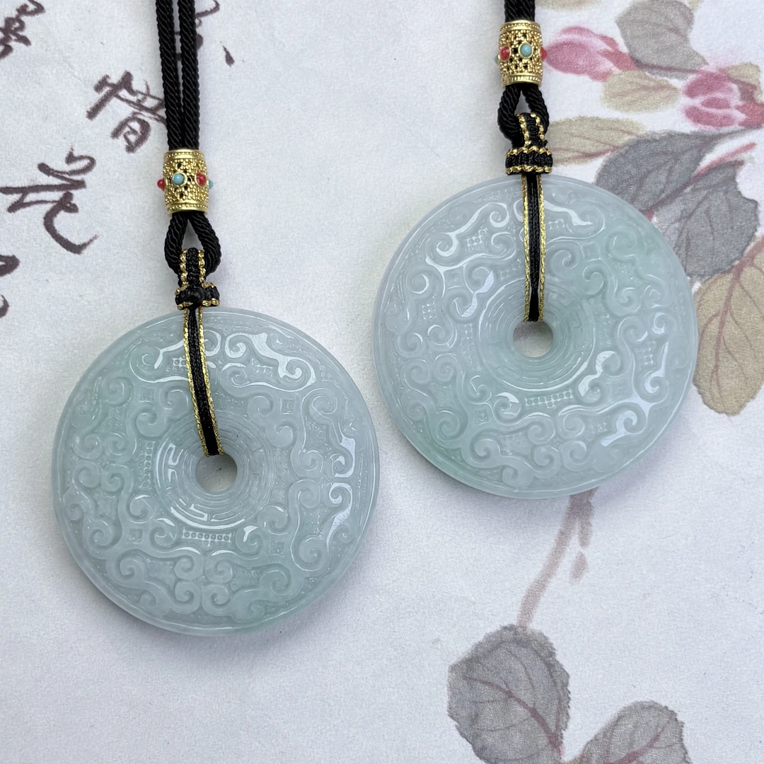 280445/天然缅甸翡翠A货平安扣吊坠  多样性一件发