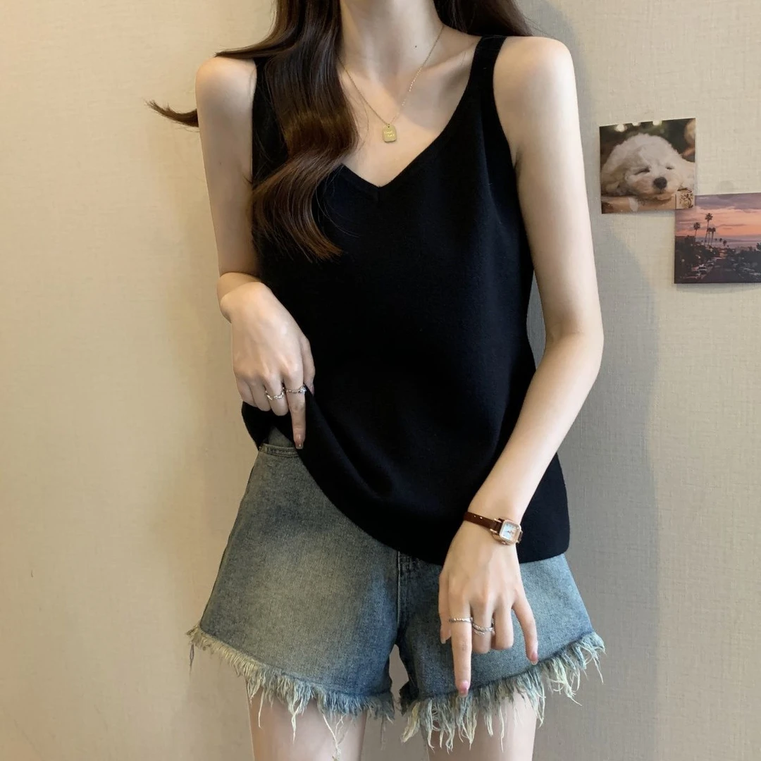 2025新款洋气吊带背心上衣女大码遮副乳宽松显瘦胖mm无袖打底夏装