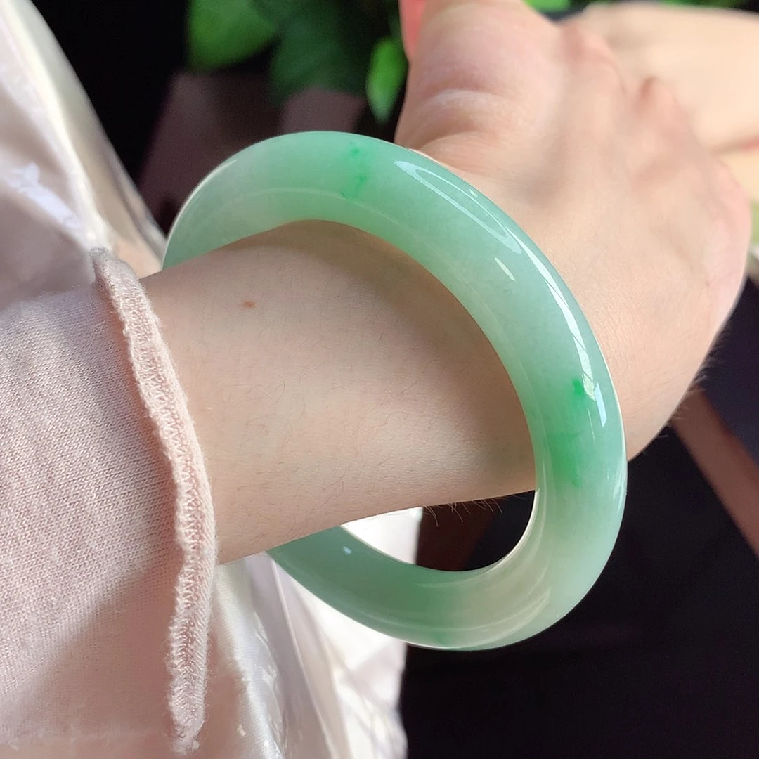 未镶嵌手镯翡翠天然A货翡翠58-59阳春白雪 细细腻7号