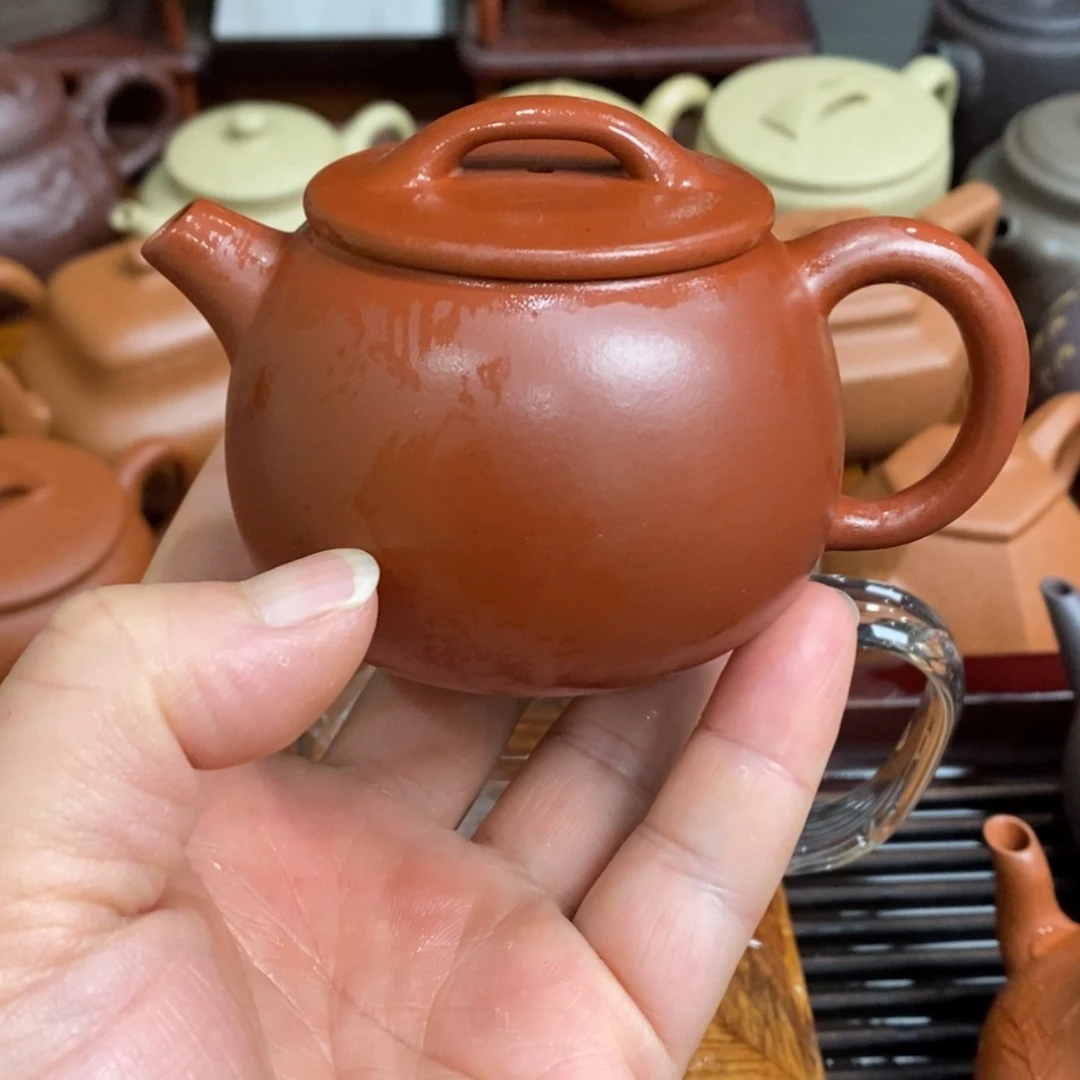 茶壶紫砂紫砂壶红青水圆瓦