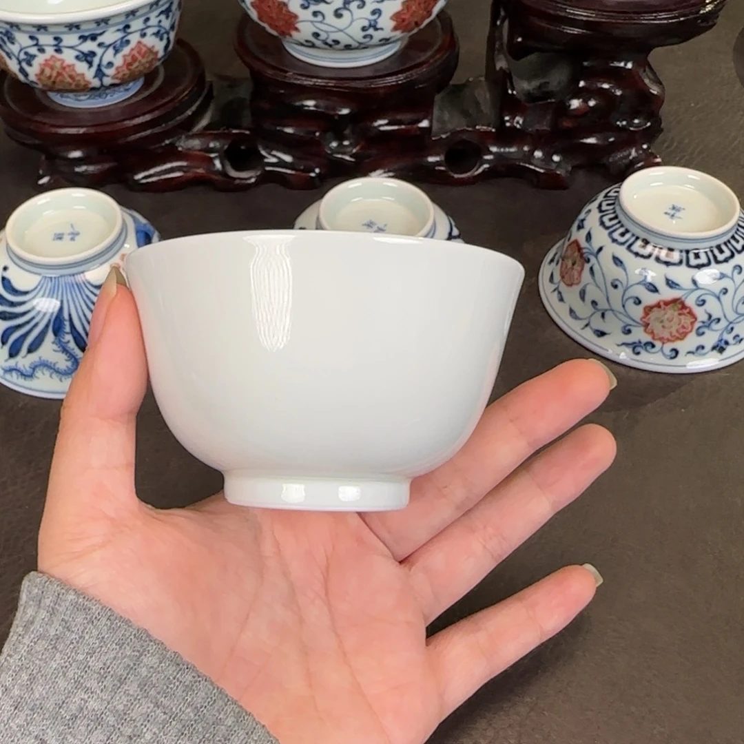 景德镇白胎撇口杯杯