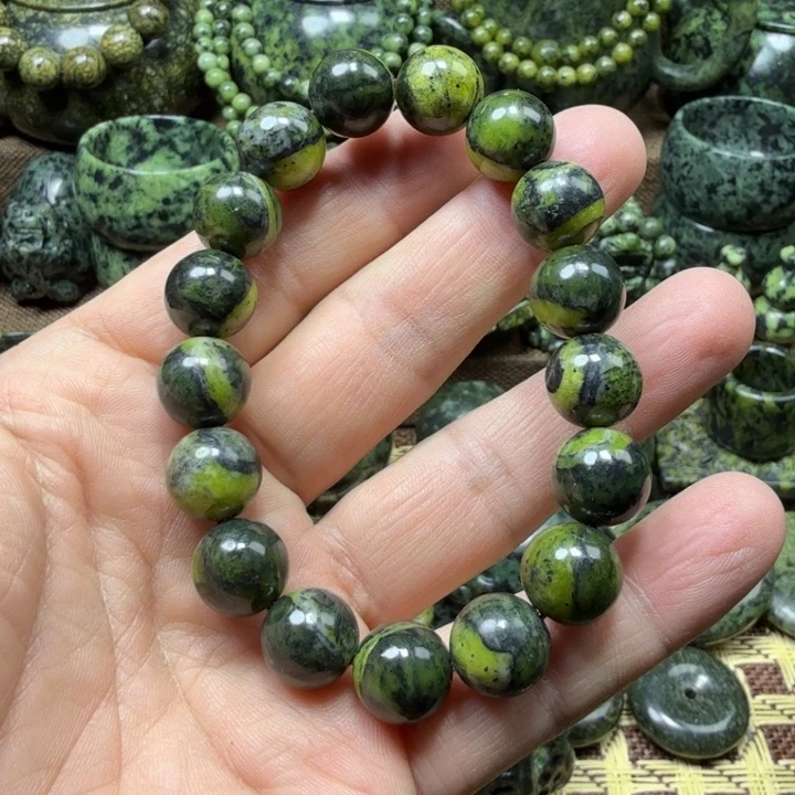 蛇纹石玉未镶嵌药王石能量养生产品