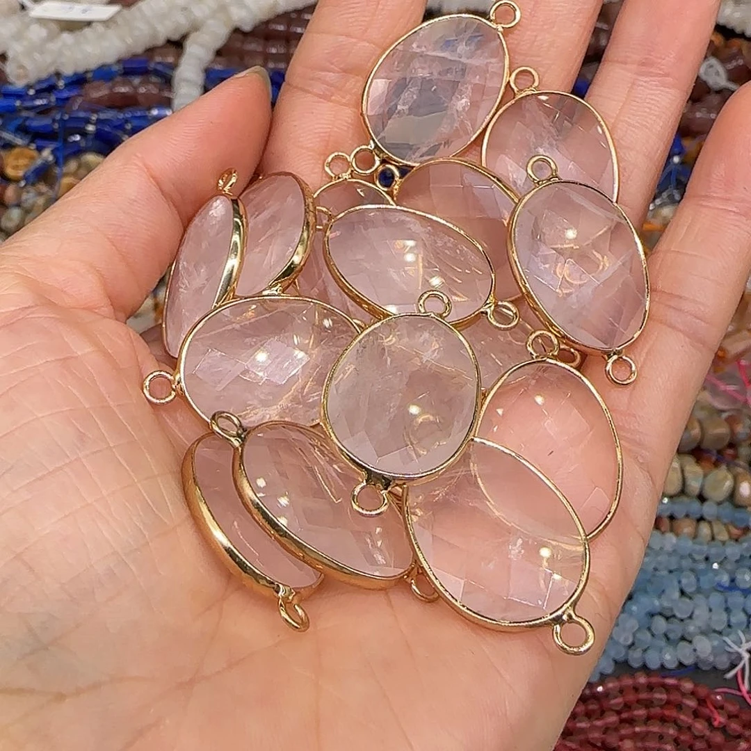 玛瑙/玉髓合金珠宝半成品马粉双孔一颗