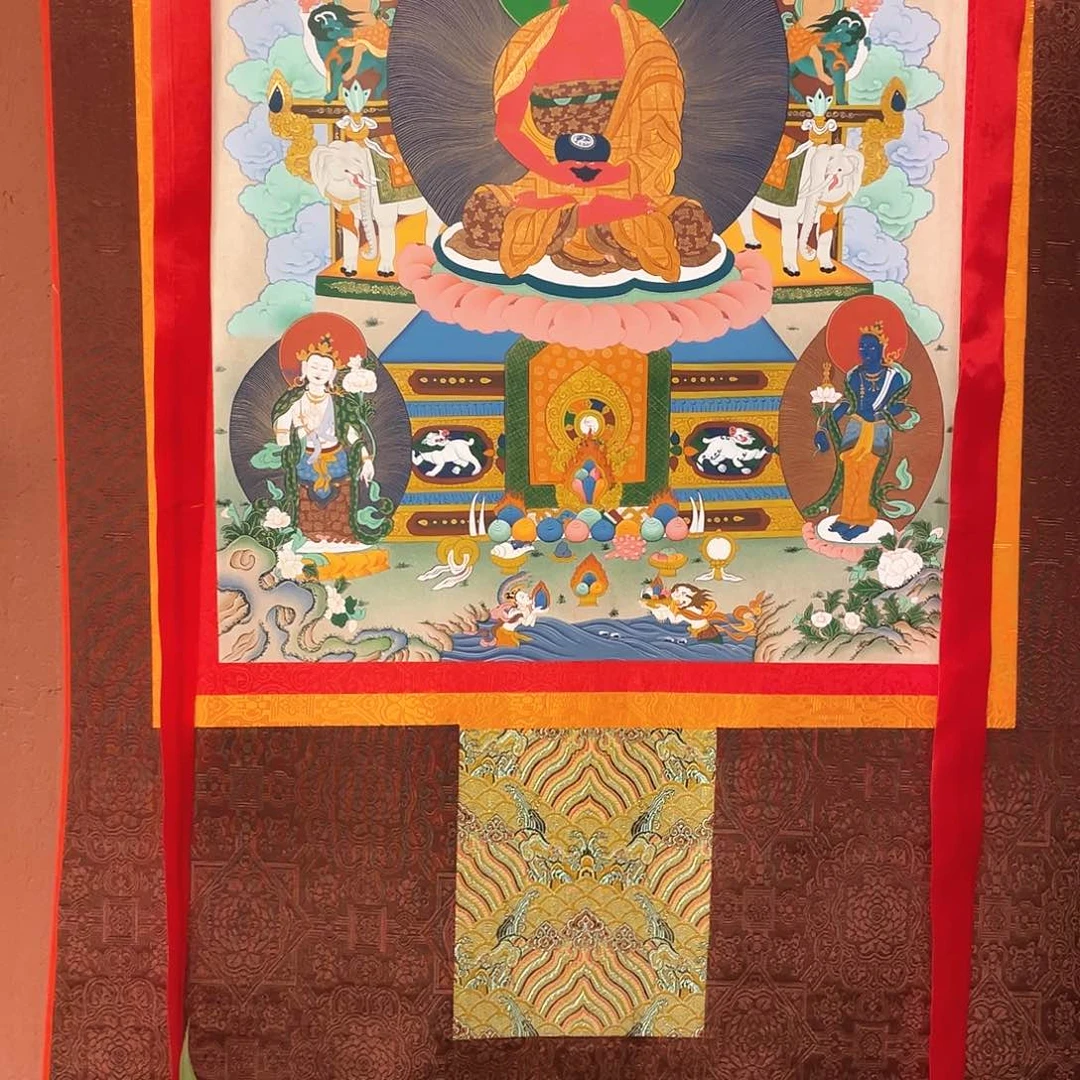 装裱画月****d50×75黑金阿弥纯手绘