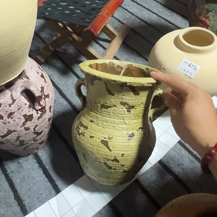粗陶盆默认打孔高21口15