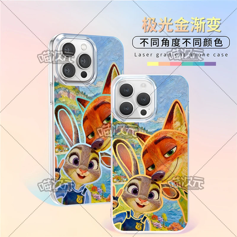 油画尼克朱迪适用于苹果华为vivo一加iPhone小米红米极光金手机壳