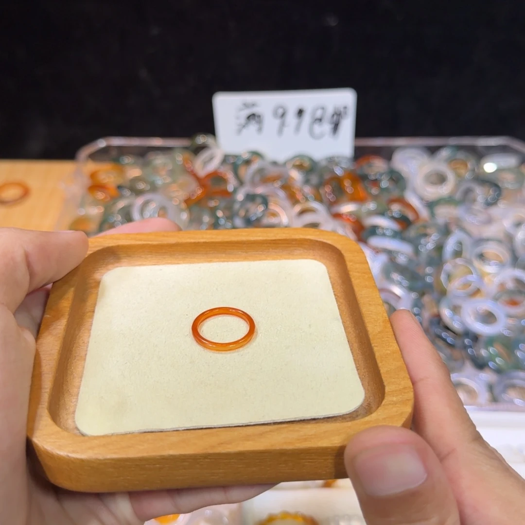 玛瑙/玉髓戒指未镶嵌170号9 满9.9包邮有瑕疵