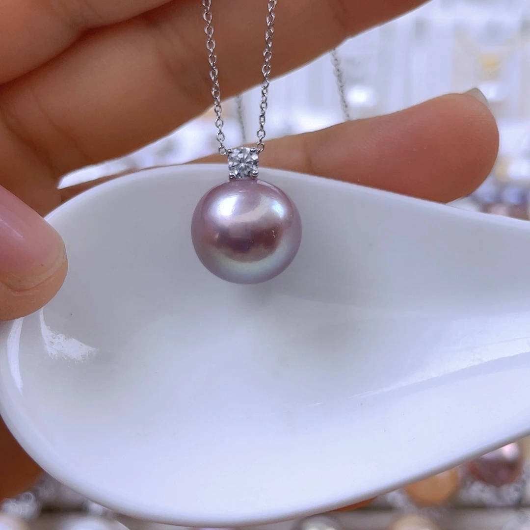 银S925镶嵌淡水珍珠吊坠(赠链)