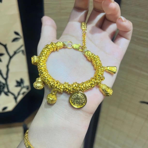 铜合金手链 【有间饰品diy】新中式国潮风藏系泼天富贵盘缠腰缠万贯