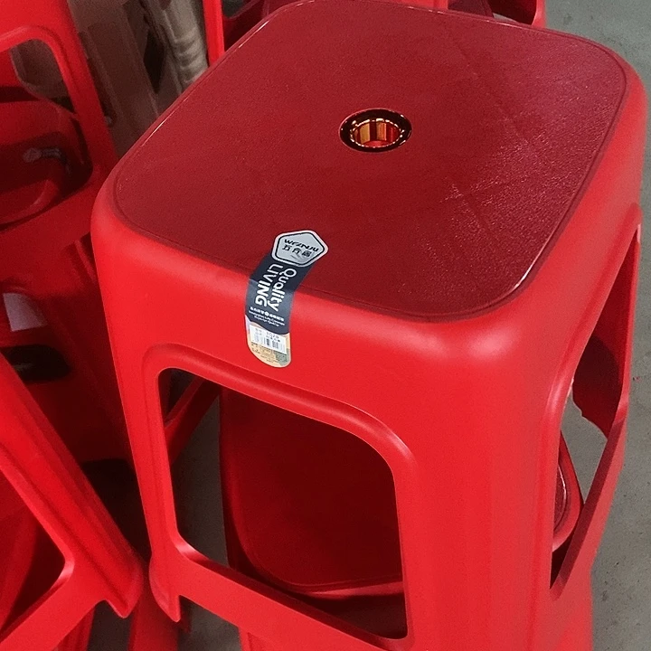 塑料1028特厚款餐桌大凳10个装红色