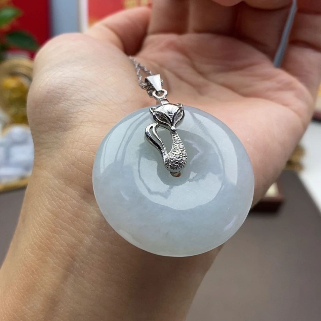 翡翠银S925镶嵌颈饰吊坠