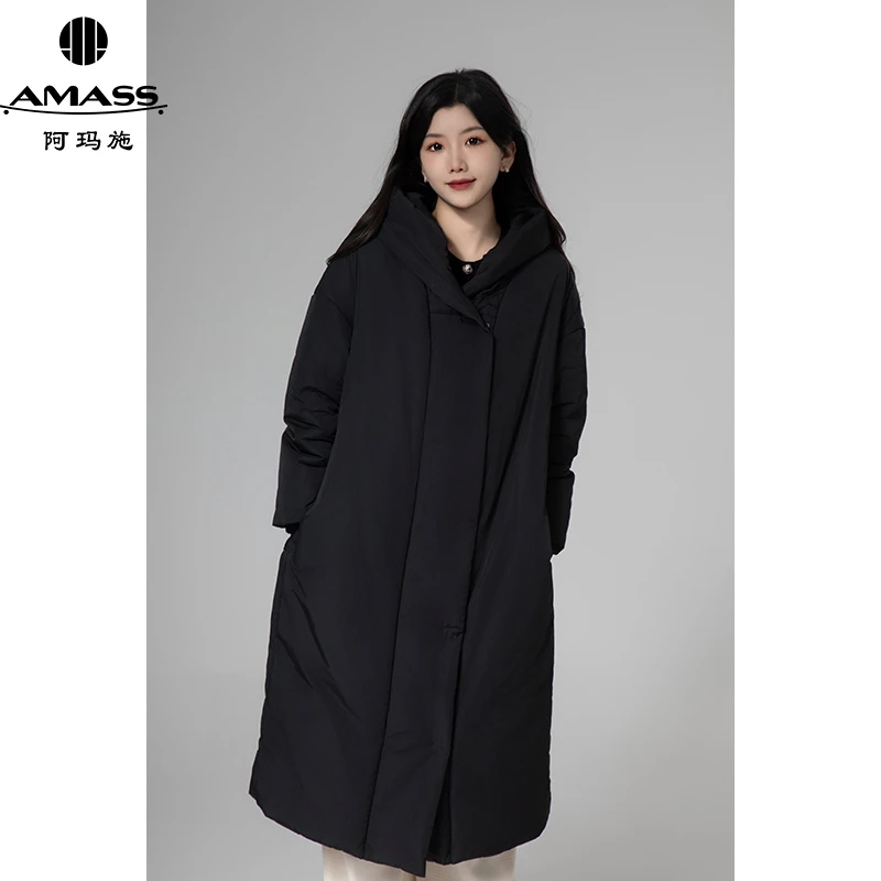 AMASS/阿玛施冬季时尚休闲保暖连帽中长款新雪丽面包服女 5400371