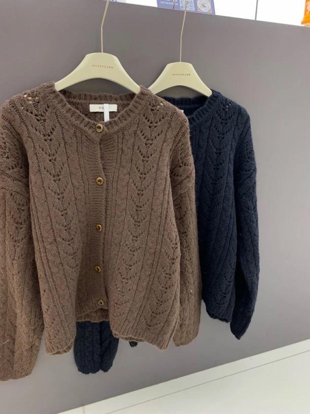 梦里陈-镂空慵懒毛衣