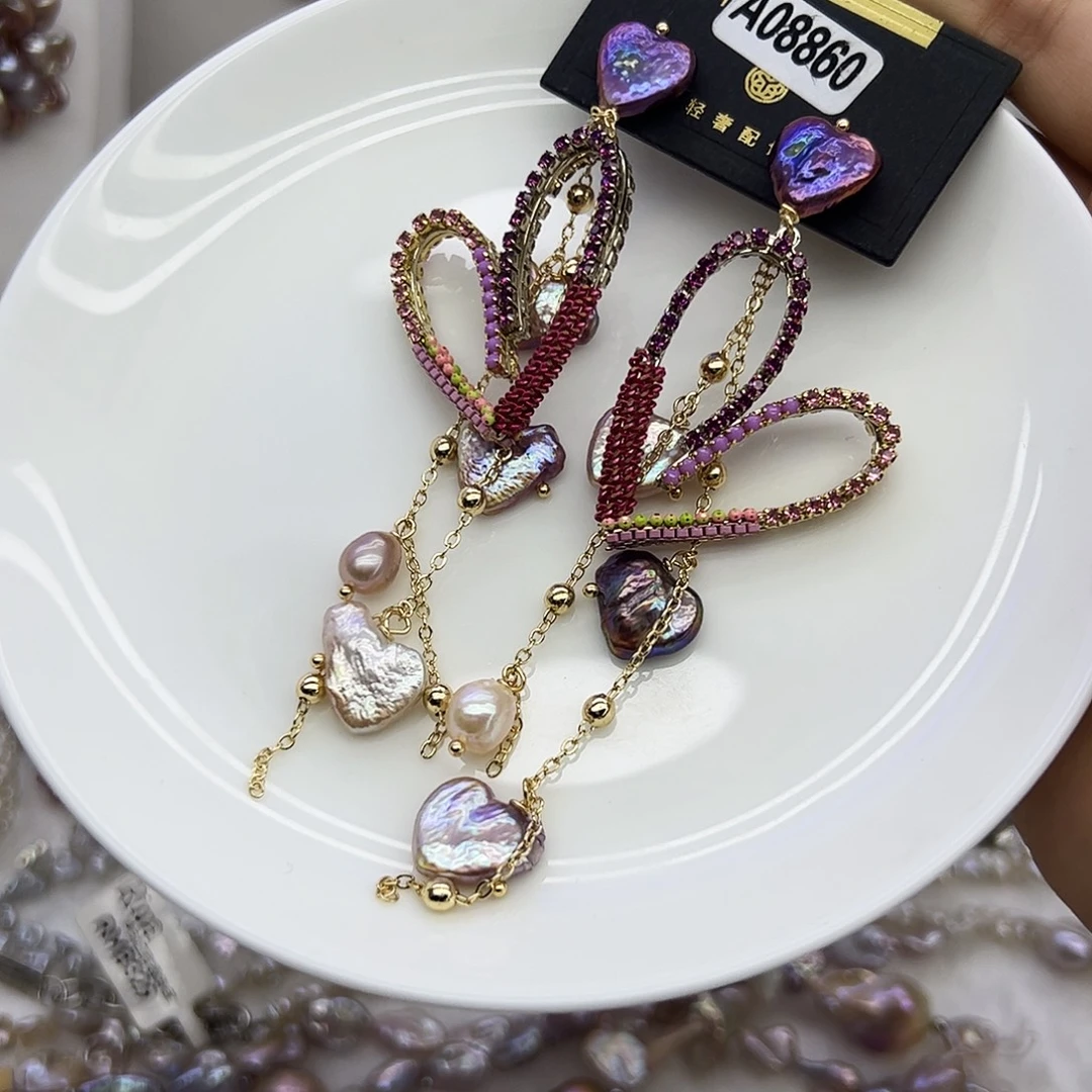 淡水珍珠耳饰银S925镶嵌