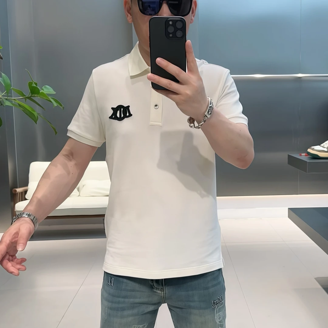 【VG轻奢】2025夏季高端重工立体刺绣时尚翻领PoLo衫25073