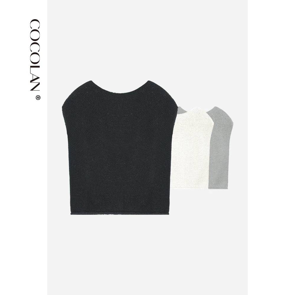 COCOLAN【年轮】春季羊毛背心针织宽松针织背心CL1BX1390