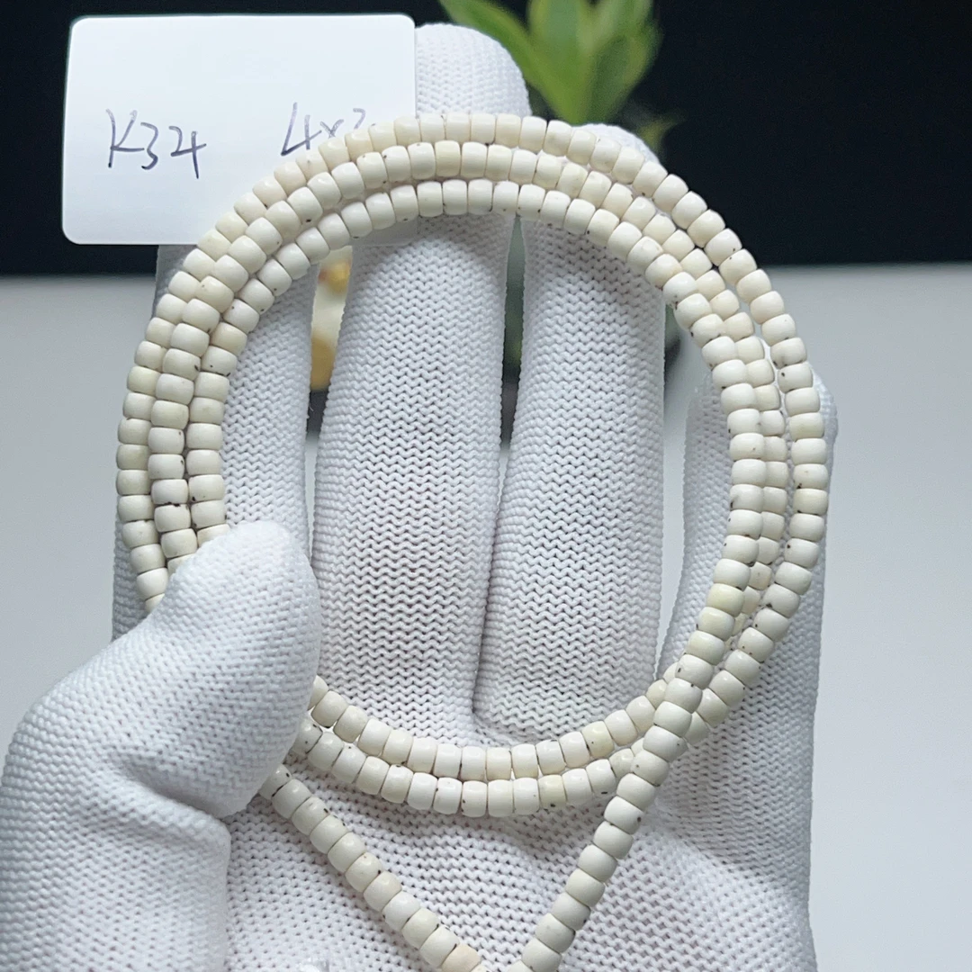 K34骨瓷白4×3数星星无月大留白一物一图星月菩提手串