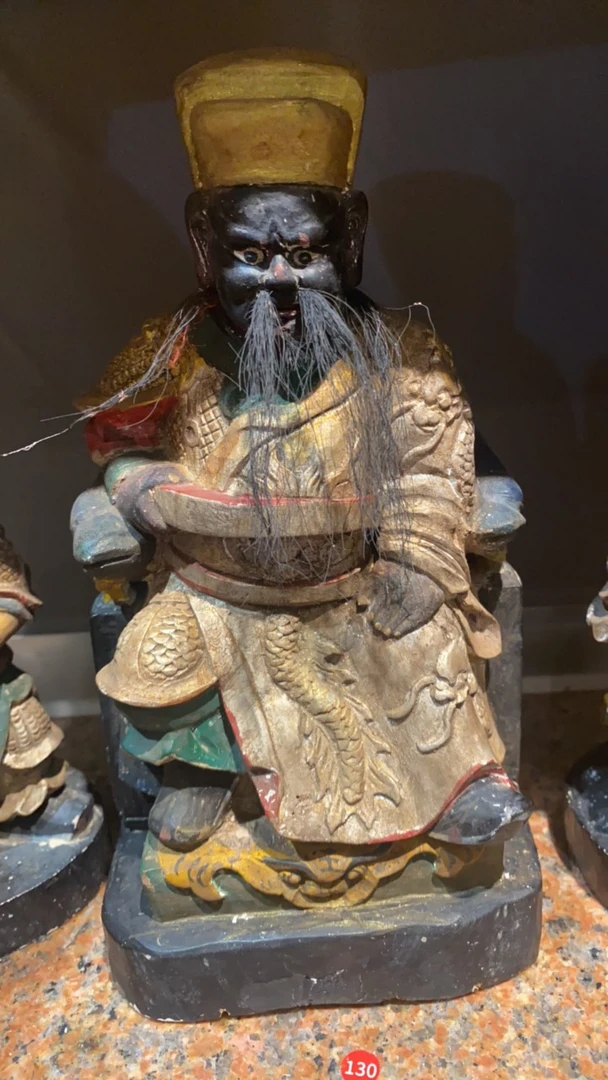 赵公明老大木雕摆件