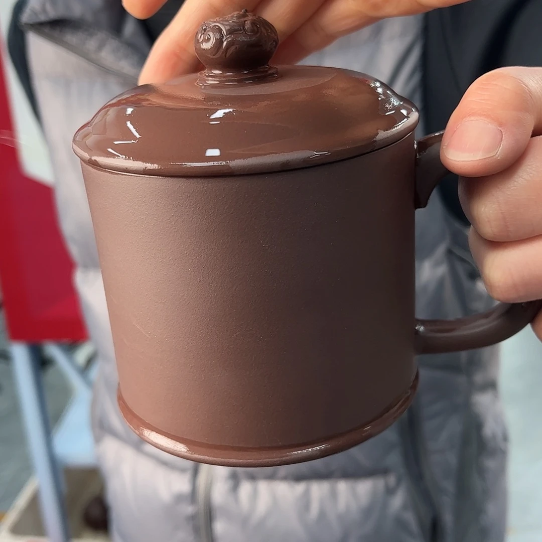 紫砂茶杯原矿紫砂 盘龙老板杯