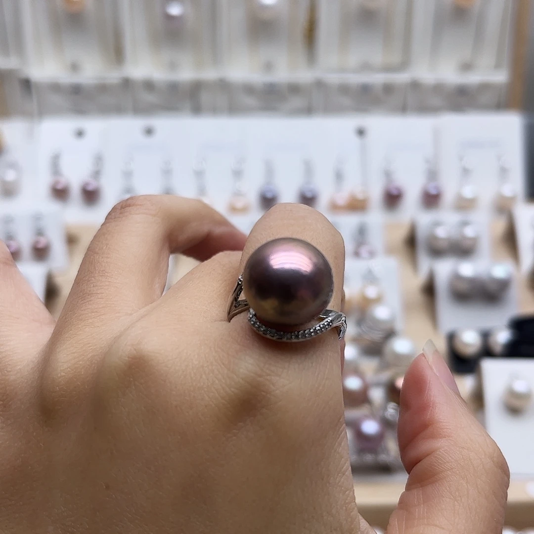 合金淡水珍珠戒指14有纹理